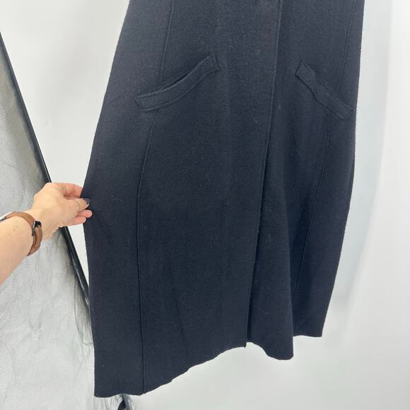 Eileen Fisher Size S Lightweight Boiled Wool Long Vest Responsible Wool Black - Picture 5 of 9